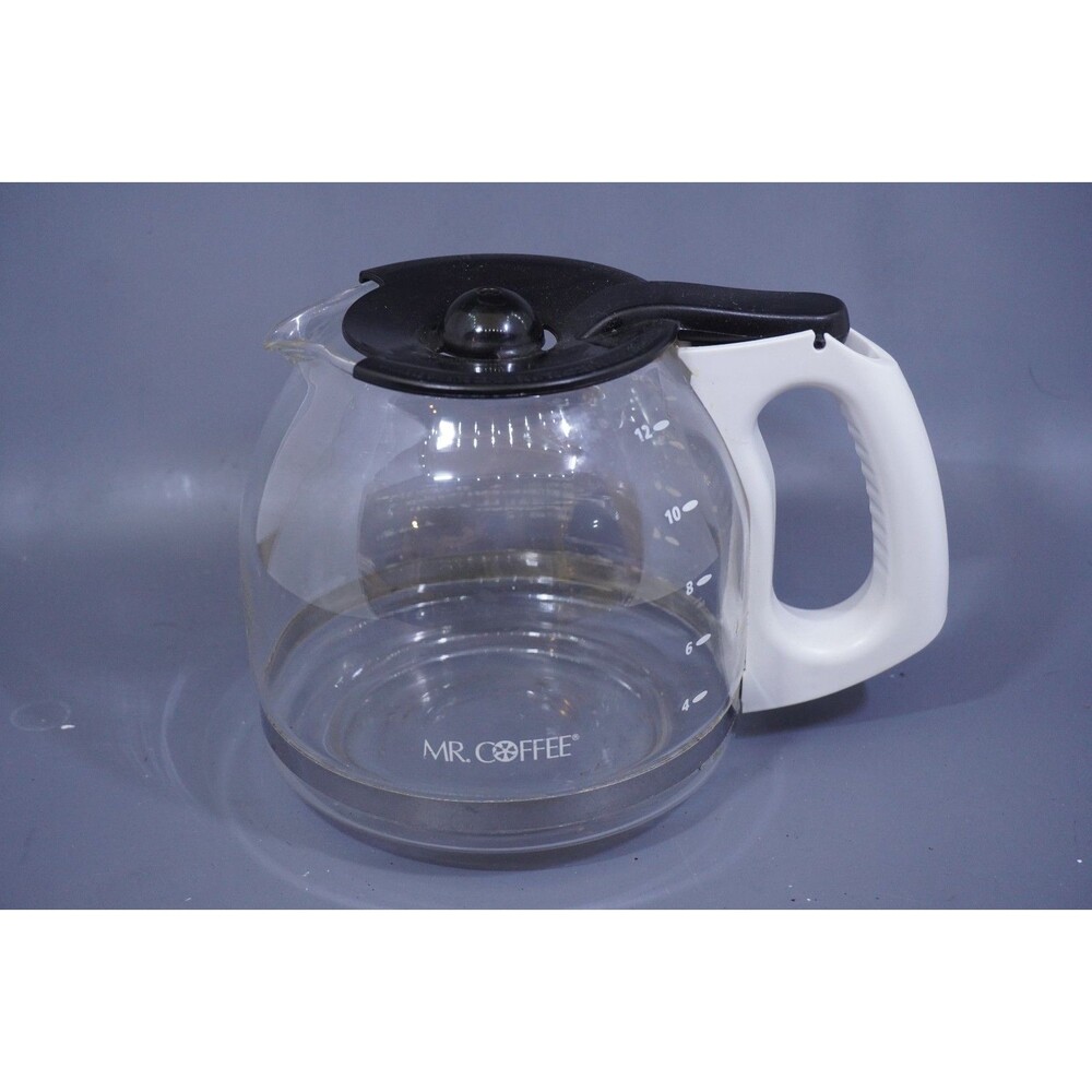 Mr. Coffee 12-Cup Coffee Carafe Pot Replacement or Extra White Handle Black Lid